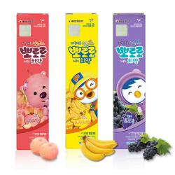 《贸》韩国PORORO啵乐乐小企鹅4无牙膏 四无儿童牙膏 葡萄桃子香蕉 50g