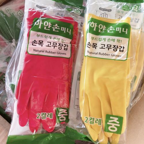 韩国 胶皮手套 橡胶清洁手套 一袋2双 均码