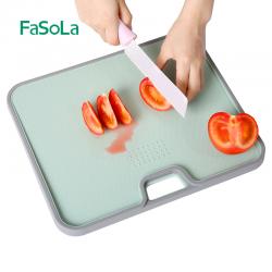 Fasola 斜面防滑砧板切菜板 双面菜板塑料切水果 防汁液溢出