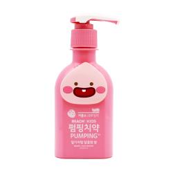 《贸》韩国LG竹盐萌趣儿童按压式派缤牙膏套盒 草莓葡萄水果味