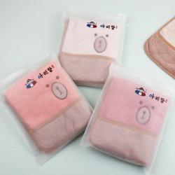 阿里郎 素锦小熊毛巾 吸水柔软细腻干发毛巾